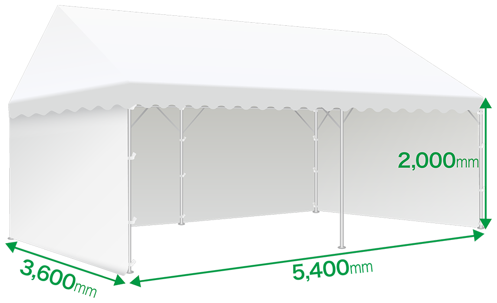 間口540cm×奥行360cm×高さ200cm
