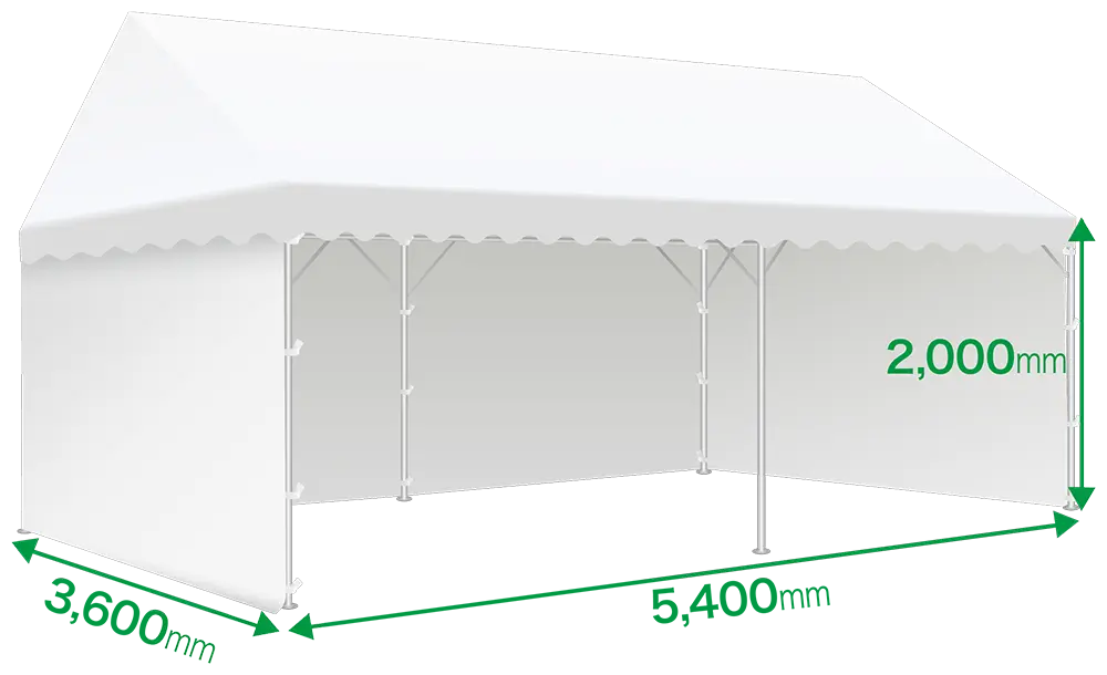 間口540cm×奥行360cm×高さ200cm